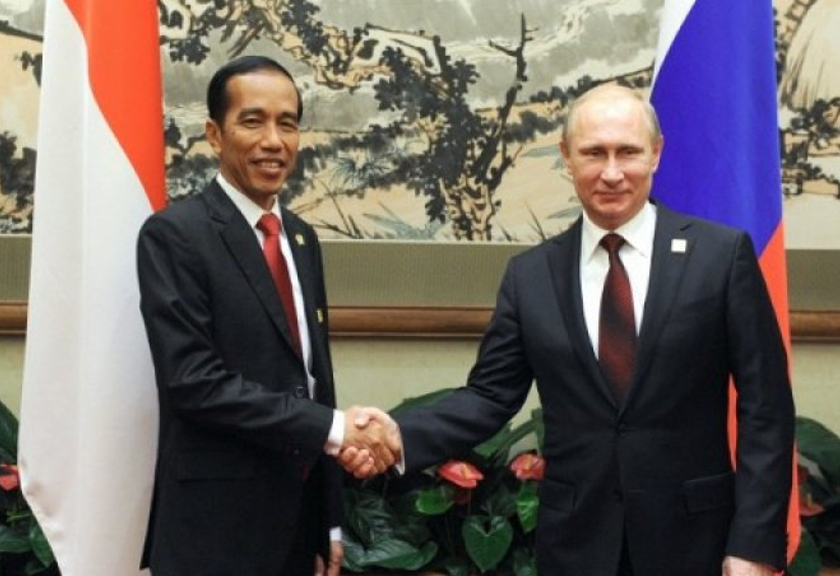 Presiden Jokowi dan Presiden Rusia Vladimir Putin. (Antara)