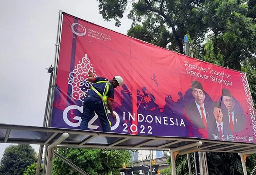 Ilustrasi - Spanduk terkait penyelenggaraan G20 tahun 2022 yang berlangsung di Indonesia (ANTARA)