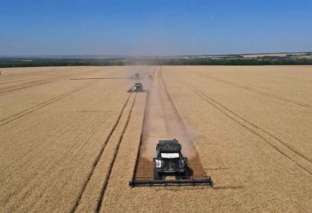 Sejumlah alat berat digunakan untuk memanen gandum di ladang di wilayah Rostov, Rusia, Kamis (7/7/2022).

(ANTARA FOTO/REUTERS/Sergey Pivovarov)