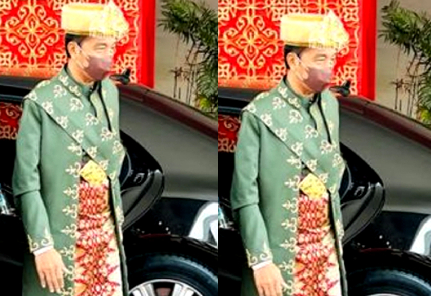 Presiden Jokowi menggunakan baju adat Bangka Belitung pada sidang tahun MPR 2022 (instagram@Jokowi)
