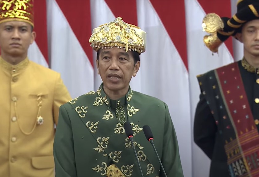 Presiden Joko Widodo saat pidato kenegaraan di Sidang Tahunan MPR (Youtube)

