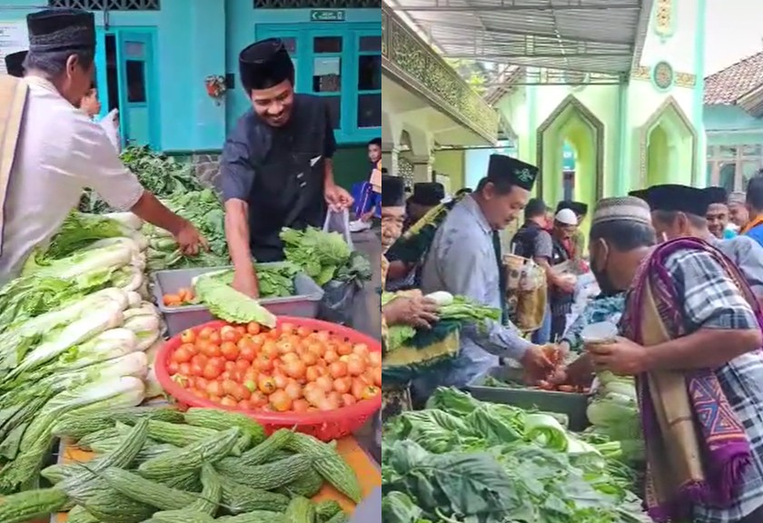 Viral masjid bagi-bagikan sayuran ke bapak bapak (TikTok)
