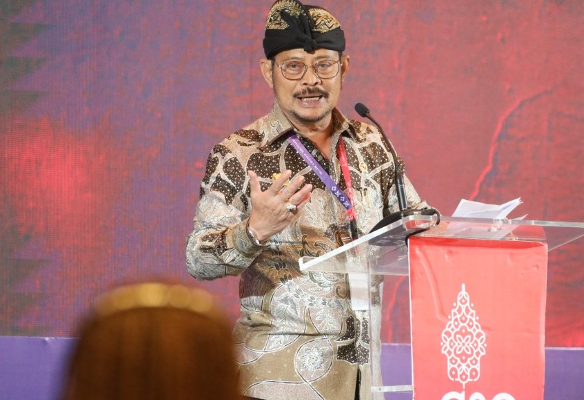 Mentan Syahrul Yasin Limpo buka Global Forum AMM G20. (Dok. Kementan)