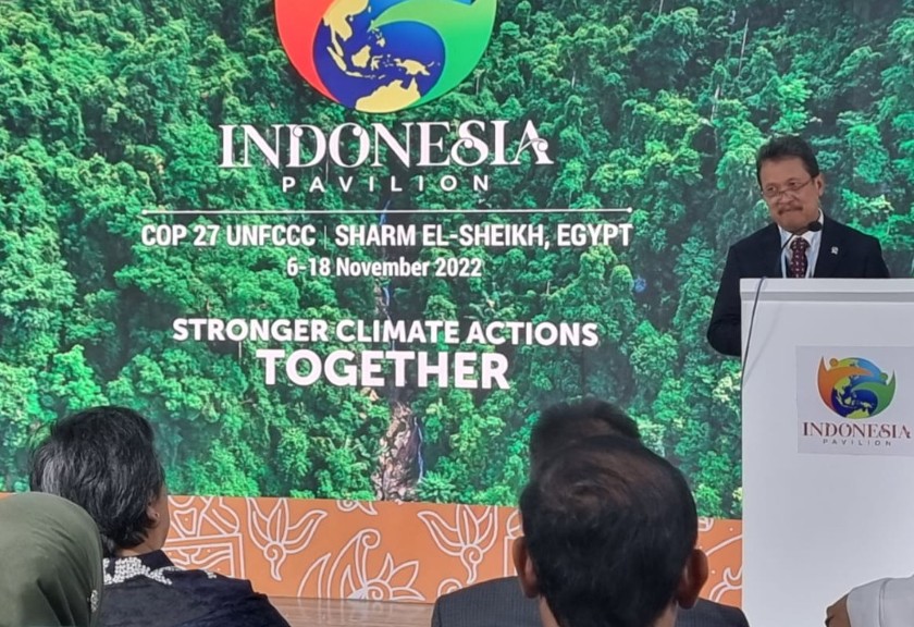 Menteri KKP Sakti Wahyu Trenggono menyampaikan sambutan pada acara pembukaan (COP) UNFCCC. (Dok.KKP)