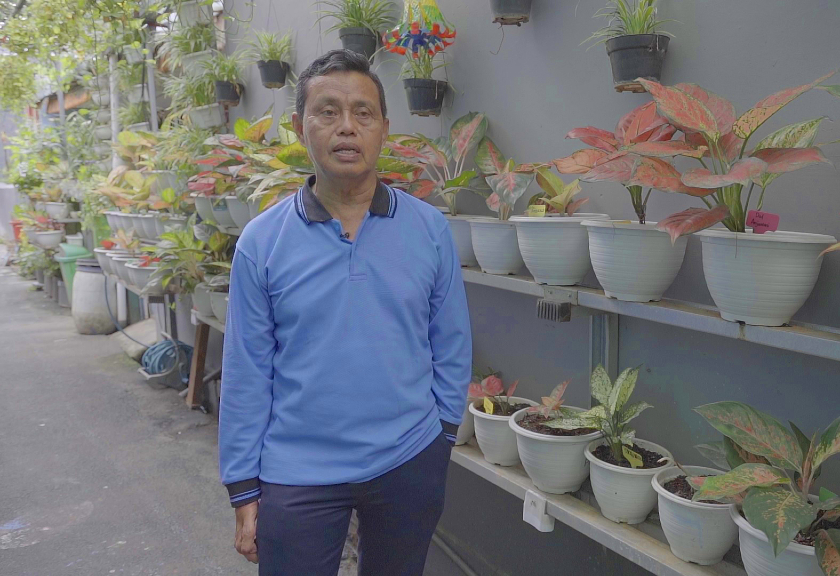 Bejo Mulyono, penggiat urban farming di Cipinang Jakarta (Sariagri/Reza HS)
