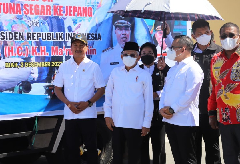 Wakil Presiden Republik Indonesia Ma'ruf Amin melepas ekspor ikan tuna sebanyak 1,4 ton (KKP)