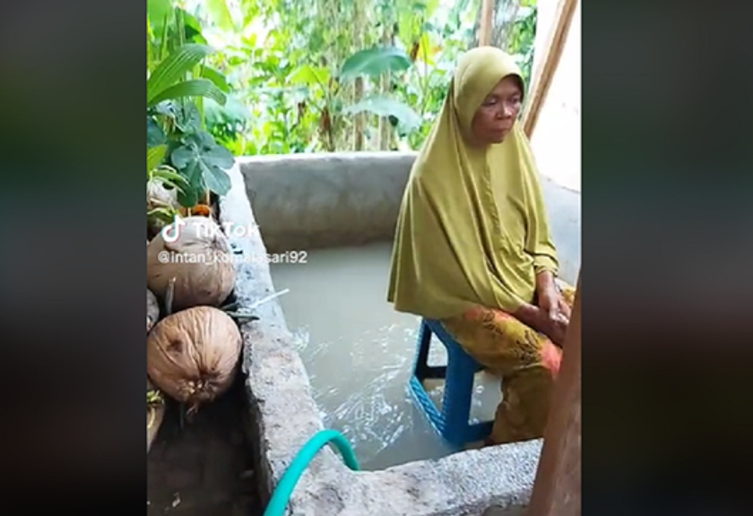 Fenomena Nenek Sari live TikTok mandi lumpur (Istimewa)